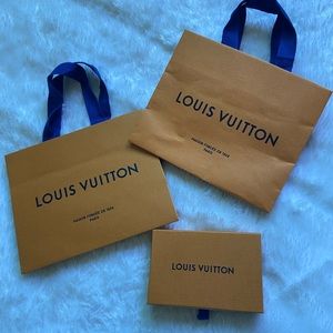 Authentic Louis Vuitton box, 2 Small Bags & Ribbon